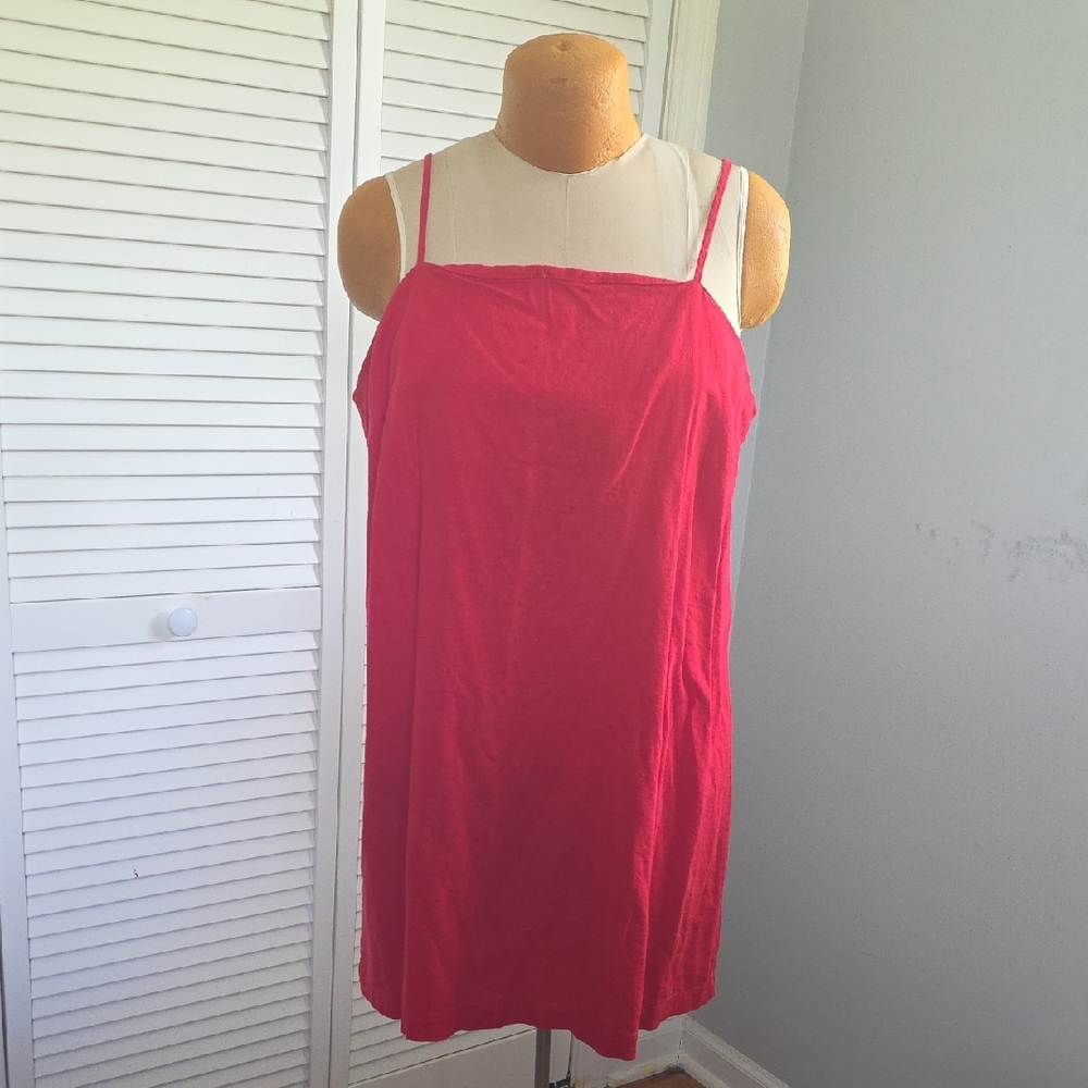 A New Day Red Linen Blend Sleeveless Dress XL